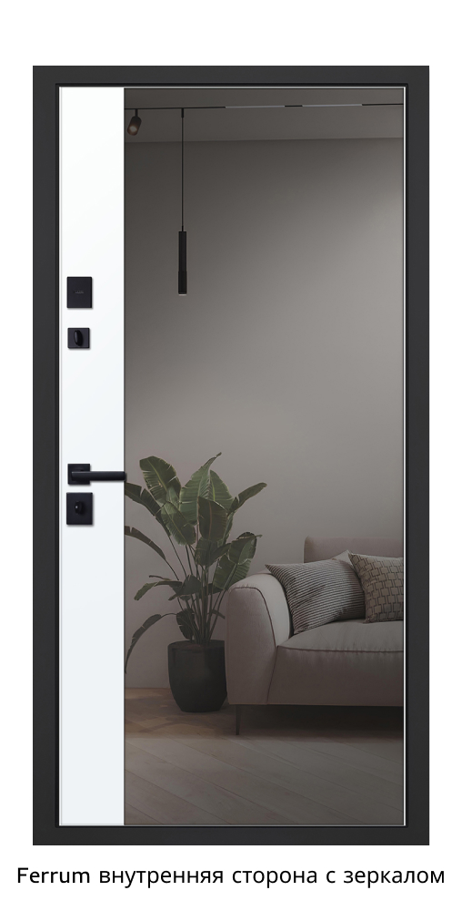 Стальная дверь "Ferrum", с зеркалом — изображение 3