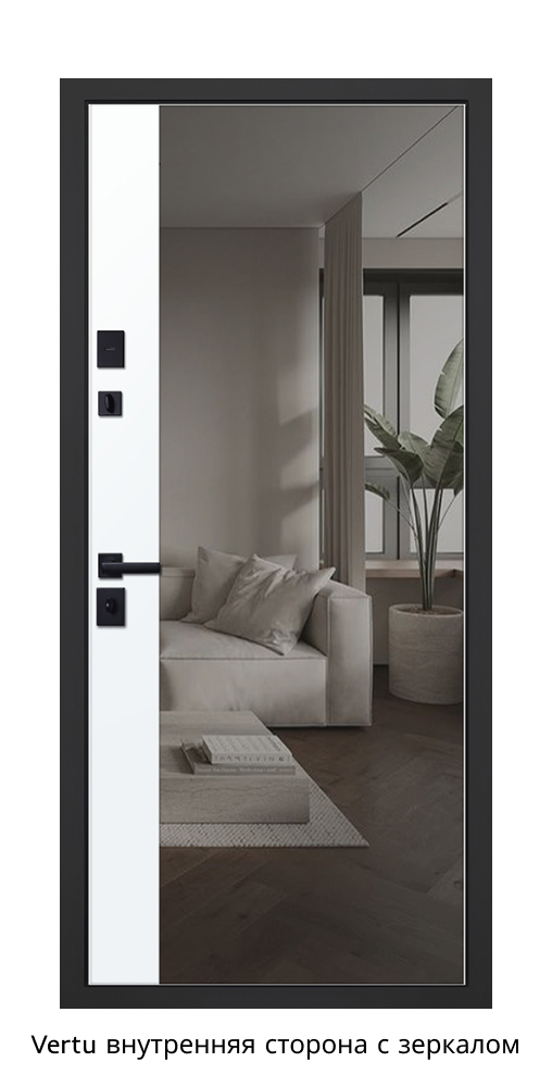 Стальная дверь «Vertu», с зеркалом — изображение 4